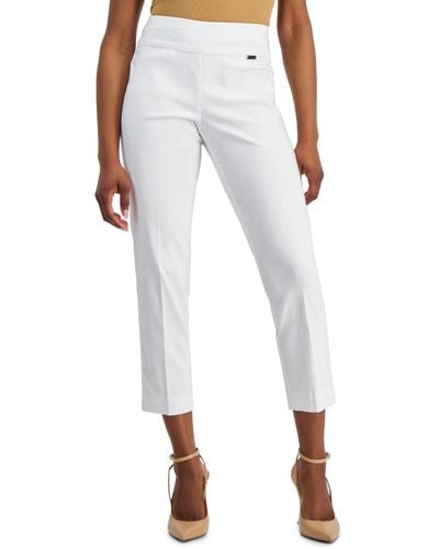 INC International Concepts Petite Mid-rise Crop Pants - White