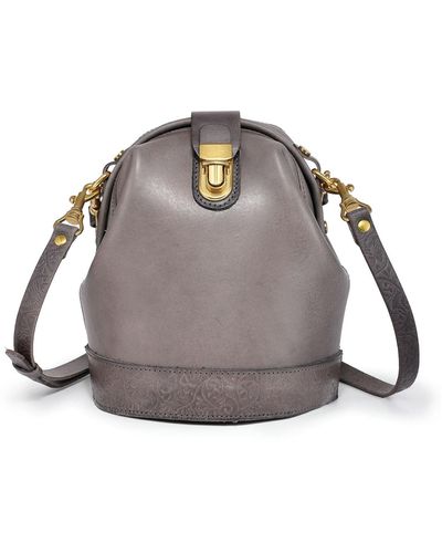 Old Trend Genuine Leather Doctor Bucket Crossbody Convertible Bag - Gray