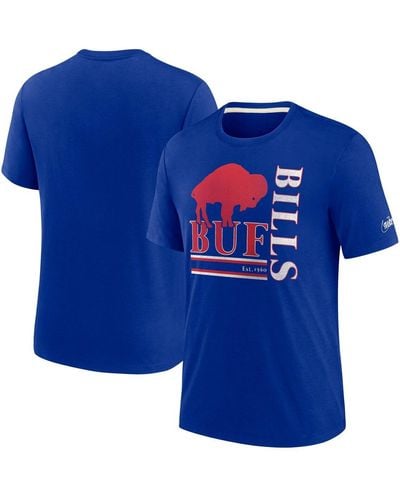 Nike Buffalo Bills Wordmark Logo Tri-blend T-shirt - Blue