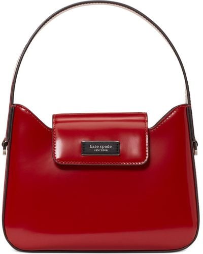 Kate Spade Sam Icon Spazzolato Leather Mini Hobo Bag - Red