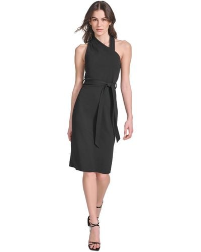 Calvin Klein Belted Sheath Dress - Black