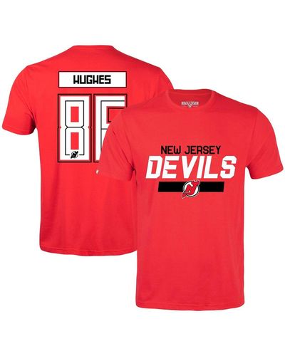 Levelwear Jack Hughes New Jersey Devils Richmond Player Name And Number T-shirt - Red