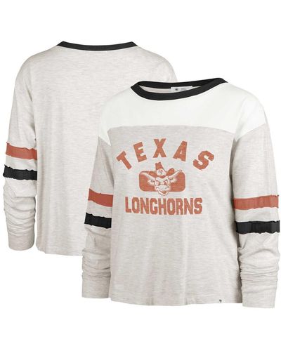 '47 Distressed Texas Longhorns Vault All Class Lena Long Sleeve T-shirt - White