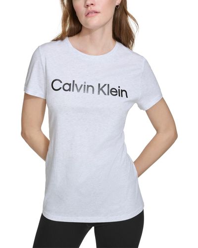 Calvin Klein Logo Graphic Short-sleeve Top - White