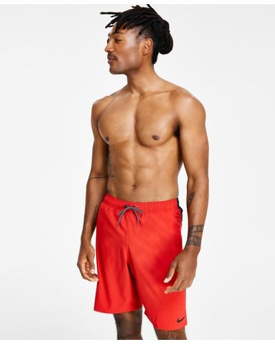 Nike Big & Tall Contend 9" Swim Trunks - Red