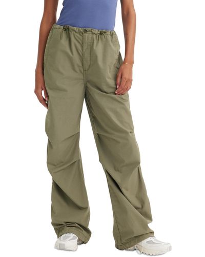 Levi's Solid Drawstring-waist Cotton Parachute Pants - Green
