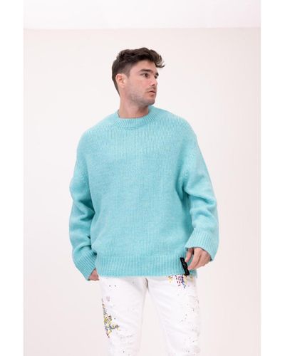 Ron Tomson Modern Oversized Bold Sweater - Blue