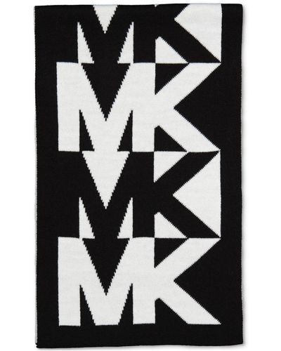 Michael Kors Michael Colorblock Stacked Logos Scarf - Black