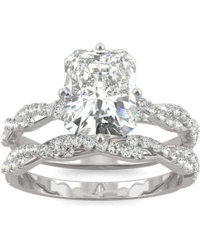 Charles & Colvard Moissanite Radiant Bridal Set 3-3/8 Ct. T.w. Diamond Equivalent - Metallic