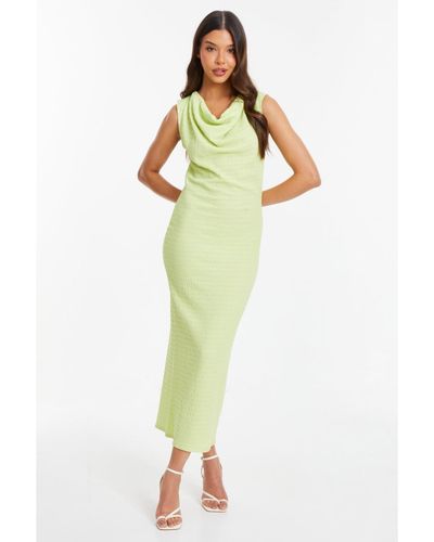 Quiz Cowl Neck Midi Dress - Green