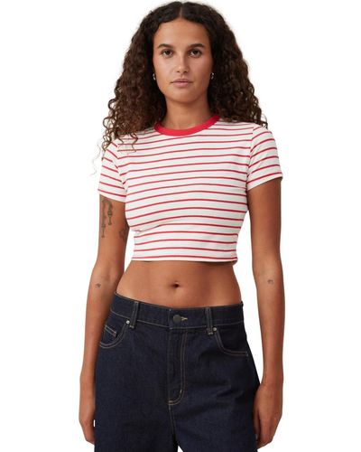 Cotton On Micro Crop T-shirt - Red