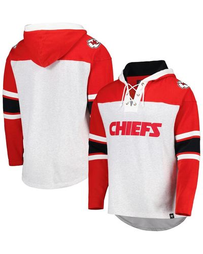 '47 Kansas City Chiefs Gridiron Lace-up Pullover Hoodie - Red