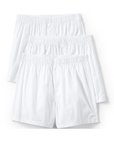 Lands' End Essential Boxer 3 Pack - White