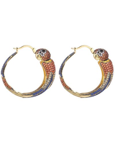 Noir Jewelry Multi-colored Cubic Zirconia Parrot Hoop Earring - Metallic