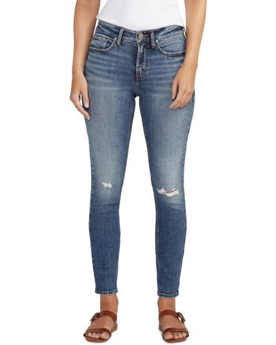 Silver Jeans Co. Suki Mid-rise Curvy-fit Skinny Jeans - Blue