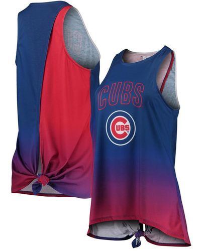 FOCO Chicago Cubs Gradient Tie-back Racerback Tank Top - Multicolor