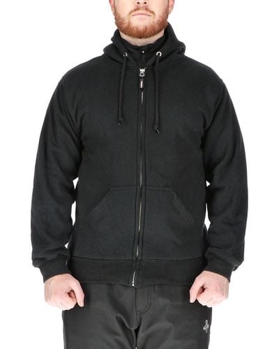 Refrigiwear Thermal Knit Lined Hooded Sweatshirt - Black
