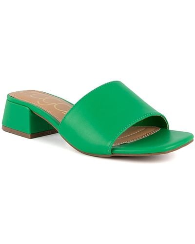 Sugar Uniform 3 Slip-on Block Heel Sandals - Green