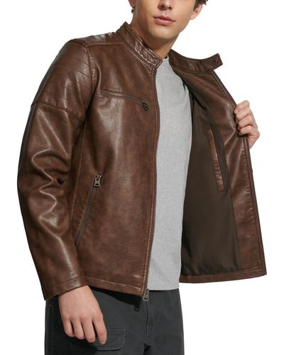 Levi's Faux Leather Racer Jacket - Brown