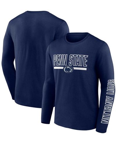 Profile Penn State Nittany Lions Big And Tall Two-hit Graphic Long Sleeve T-shirt - Blue