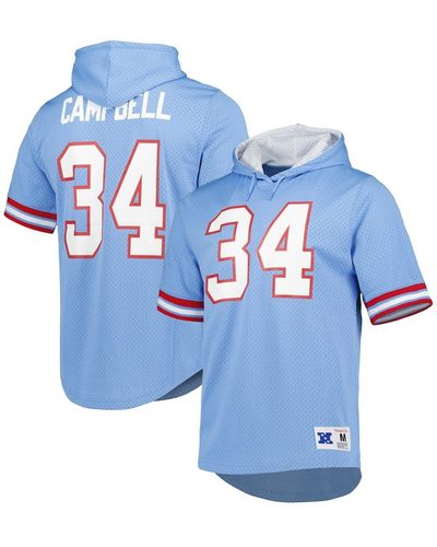 Mitchell & Ness Earl Campbell Houston Oilers Retired Player Mesh Name And Number Hoodie T-shirt - Blue