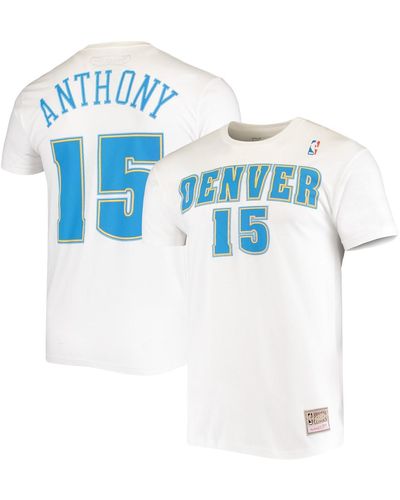 Mitchell & Ness Carmelo Anthony Denver nuggets Hardwood Classics Stitch Name And Number T-shirt - White