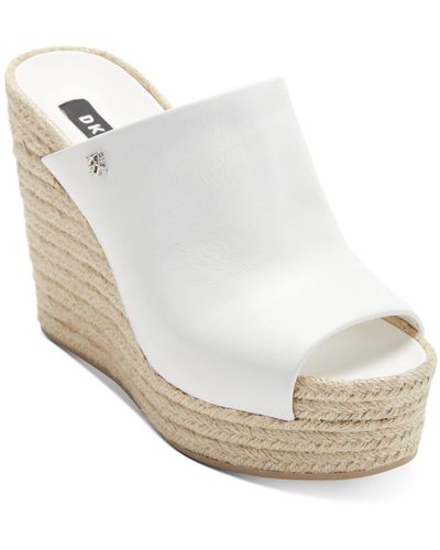 DKNY Eari Wedge Slide Sandals - White