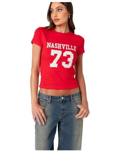 Edikted Nashville T Shirt - Red