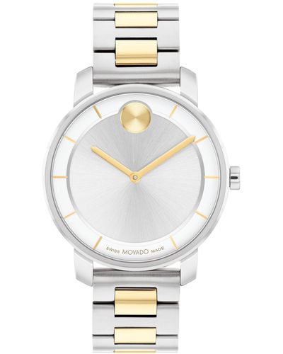 Movado Bold Access Swiss Quartz Two Tone Stainless Steel Watch 34mm - Gray
