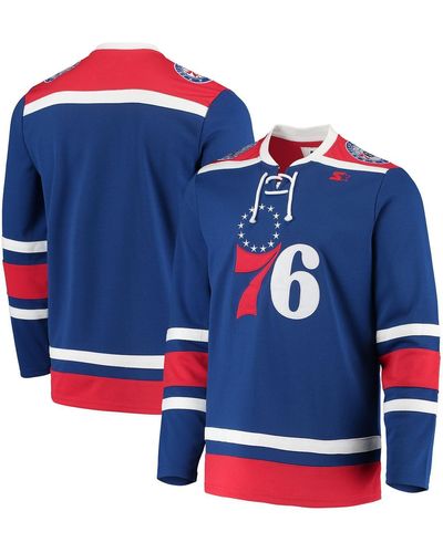 Starter G-iii Sports By Carl Banks Philadelphia 76ers Pointman Hockey Fashion Jersey - Blue