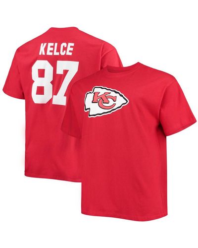 Fanatics Big And Tall Travis Kelce Kansas City Chiefs Player Name Number T-shirt - Red