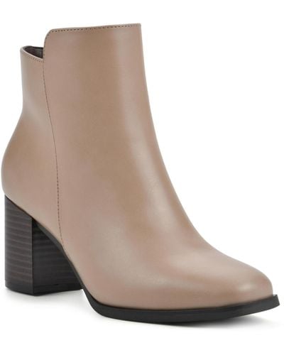 White Mountain Vogued Heeled Booties - Brown