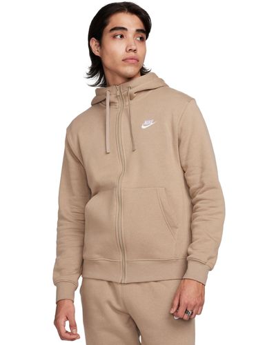 Nike Sportswear Club Fleece Full-zip Hoodie - Natural