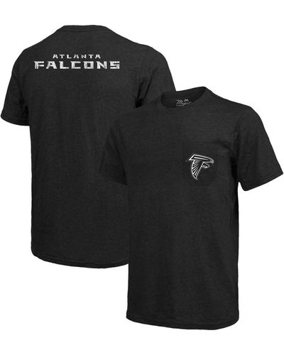Majestic Atlanta Falcons Tri-blend Pocket Heathered T-shirt - Black