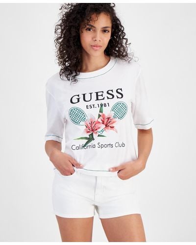 Guess Zoey Short-sleeve Graphic Crewneck T-shirt - White