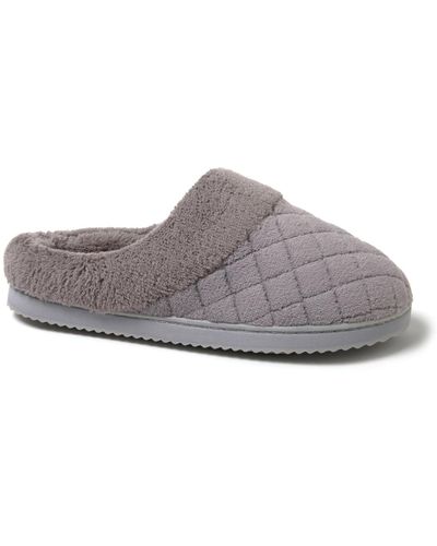 Dearfoams Libby Quilted Terry Clog Slippers - Gray
