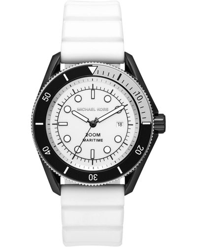 Michael Kors Maritime Three-hand Silicone Watch 42mm - Metallic