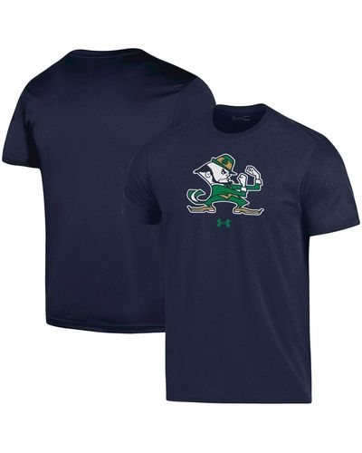 Under Armour Notre Dame Fighting Irish School Mascot Logo Performance Cotton T-shirt - Blue