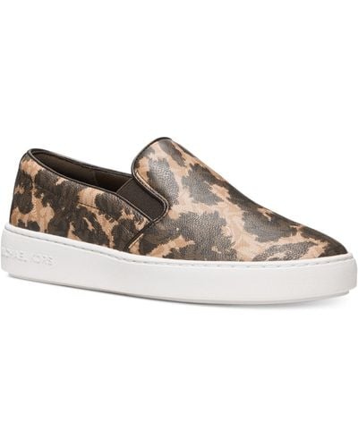Michael Kors Faux Leather Lifestyle Slip-on Sneakers - Brown