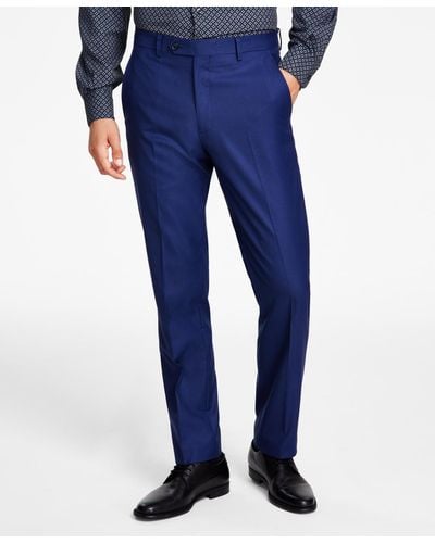Alfani Slim-fit Stretch Solid Suit Pants - Blue