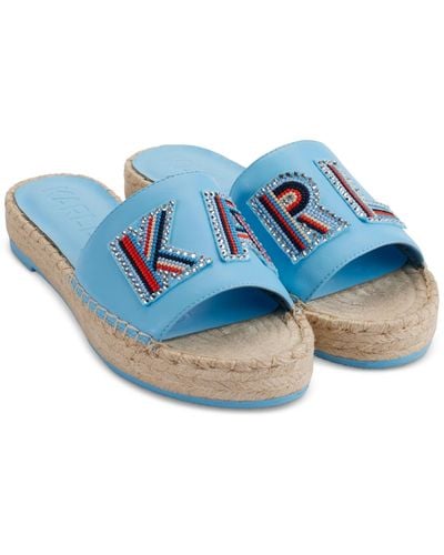 Karl Lagerfeld Caine Espadrille Slide Sandals - Blue