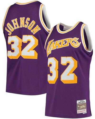 Mitchell & Ness Magic Johnson Los Angeles Lakers 1984-85 Hardwood Classics Swingman Player Jersey - Purple