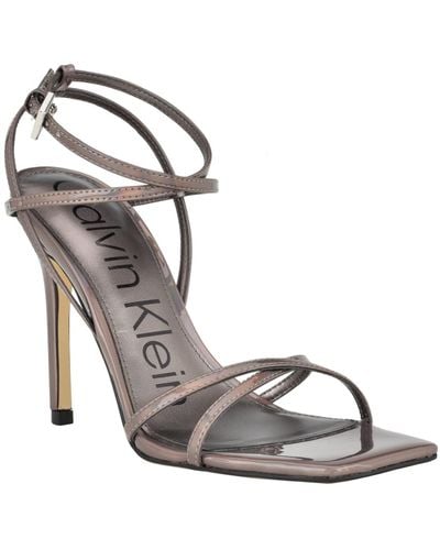 Calvin Klein Tegin Strappy Dress High Heel Sandals - Metallic