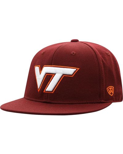 Top Of The World Virginia Tech Hokies Team Color Fitted Hat - Red