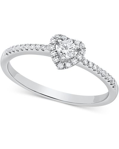 Macy's Diamond Heart Halo Engagement Ring (1/4 Ct. T.w. - White