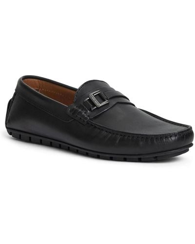Bruno Magli Xanto Leather And Suede Driving Loafers - Black