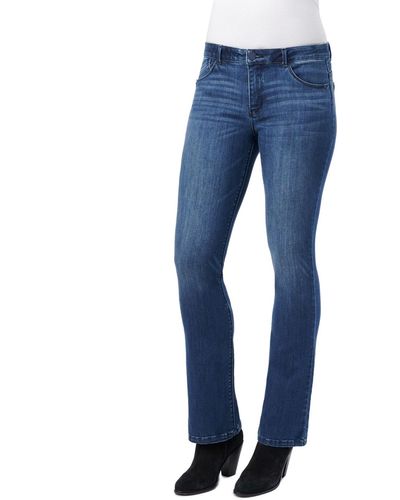 Democracy Ab Solution Itty Bitty Mid Rise Boot Jeans - Blue