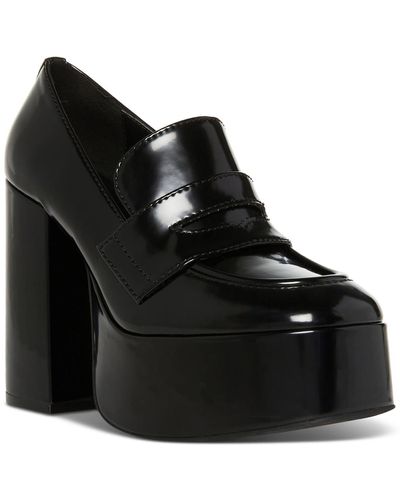 Madden Girl Cherilyn Platform Tailored Loafer Pumps - Black