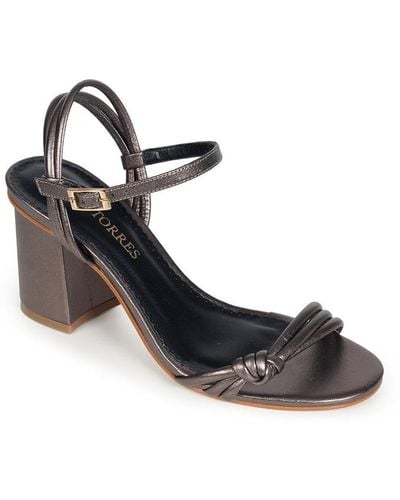 Paula Torres Shoes Sara Block Heel Sandal - Black