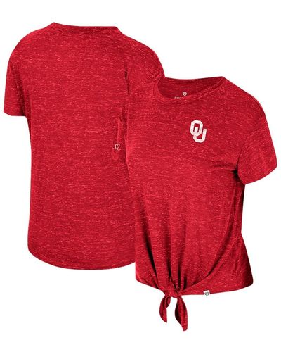 Colosseum Athletics Distressed Oklahoma Sooners Finalists Tie-front T-shirt - Red